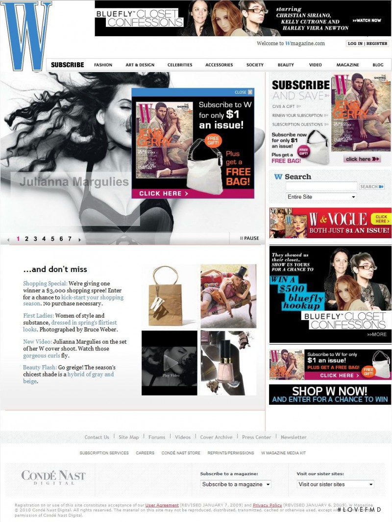  featured on the WMagazine.com screen from April 2010