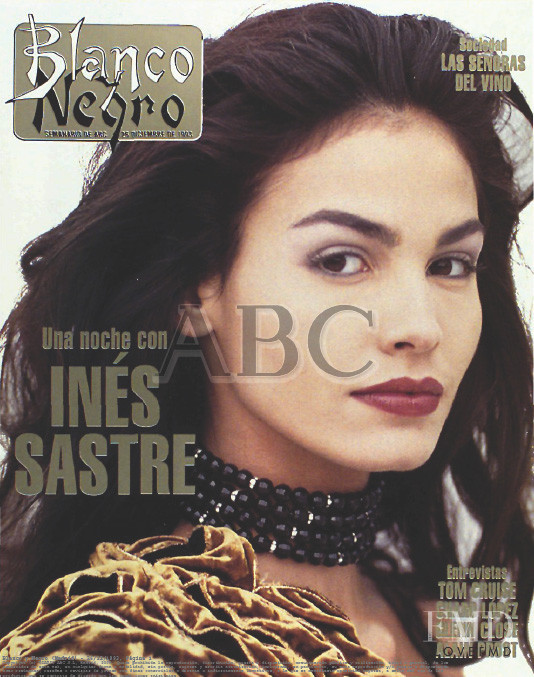 Ines Sastre featured on the Blanco y Negro cover from December 1992
