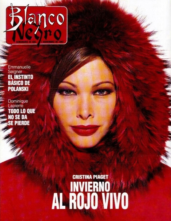 Cristina Piaget featured on the Blanco y Negro cover from November 1992