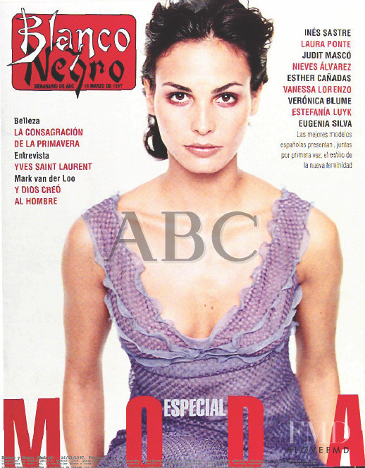 Ines Sastre featured on the Blanco y Negro cover from March 1997