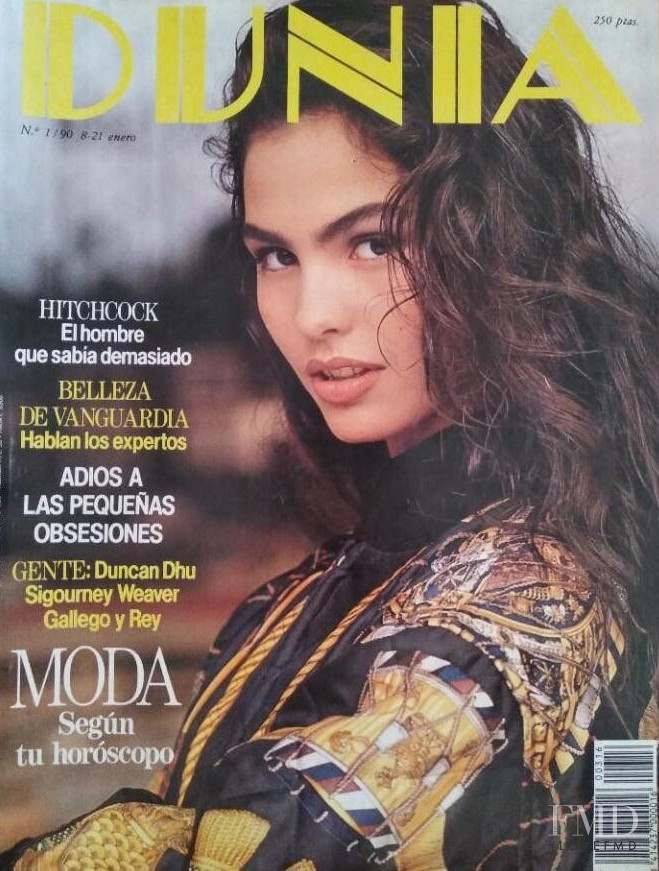 Ines Sastre featured on the Dunia cover from January 1990