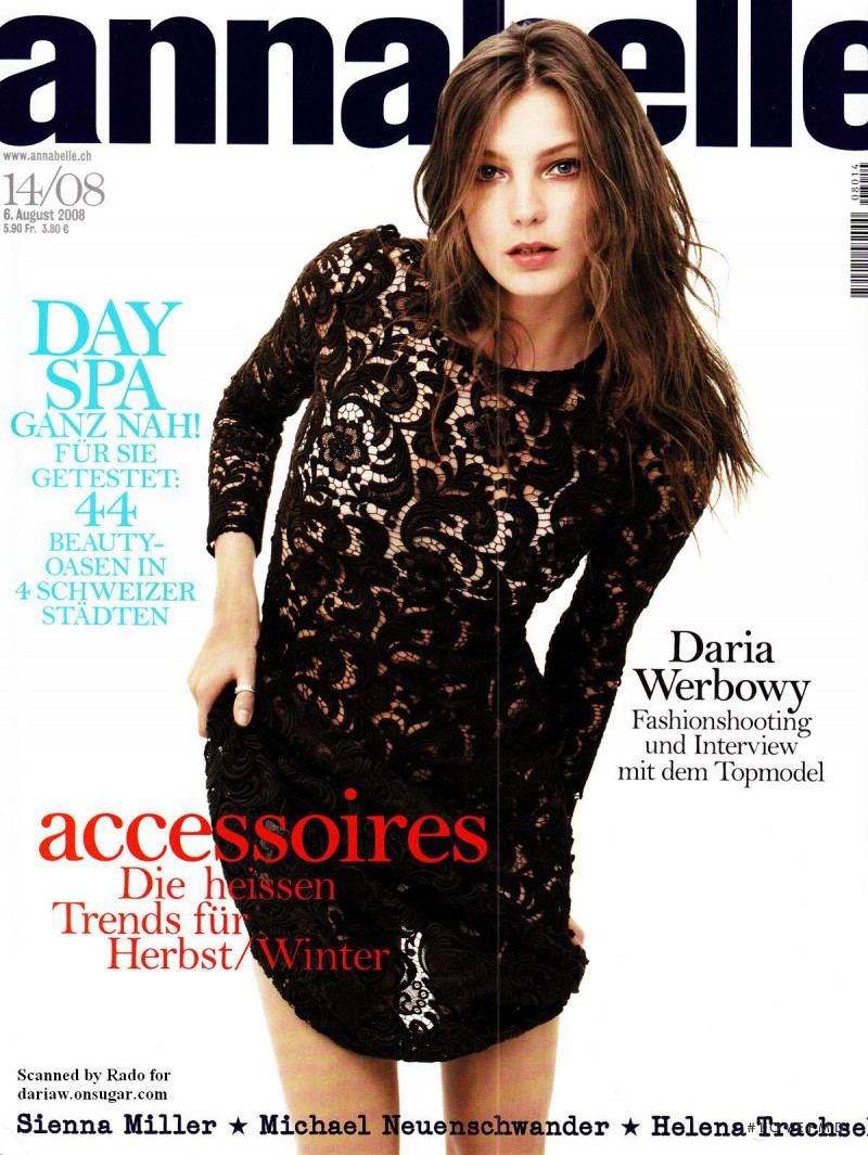 Daria Werbowy featured on the Annabelle cover from October 2008