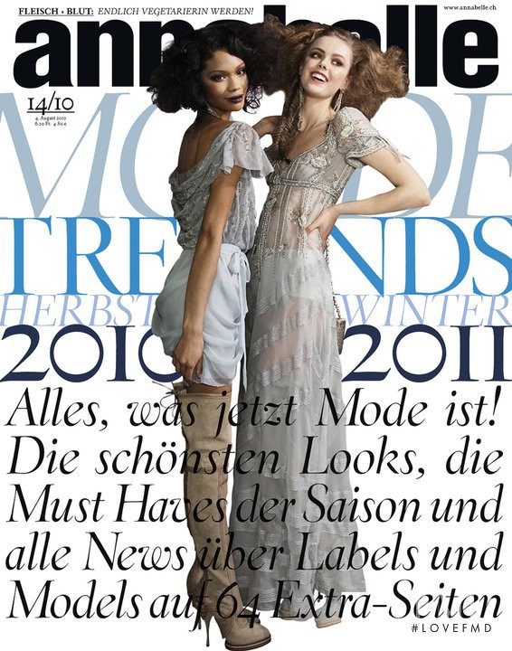 Chanel Iman, Frida Gustavsson featured on the Annabelle cover from August 2010