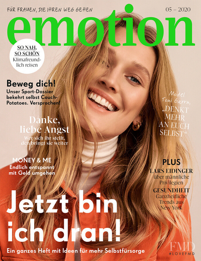 Toni Garrn featured on the Emotion cover from May 2020