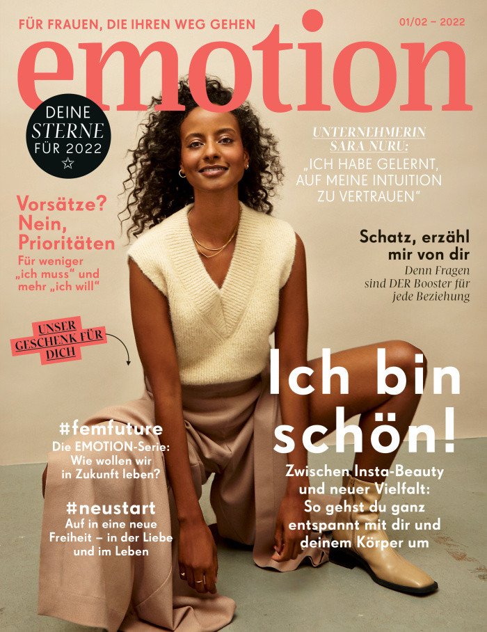 Sara Nuru featured on the Emotion cover from January 2022
