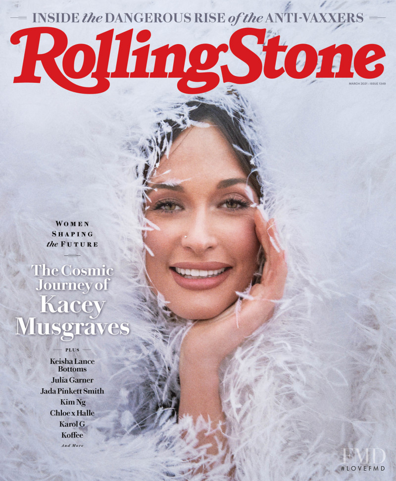 Kacey Musgraves featured on the Rolling Stone cover from March 2021