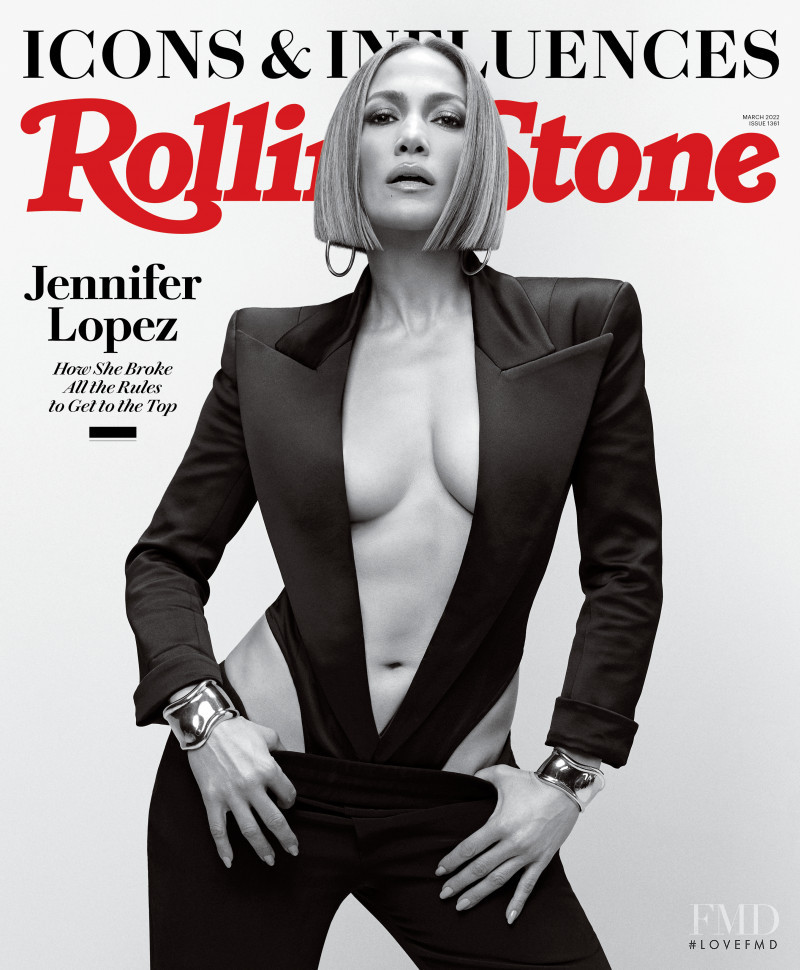 Jennifer Lopez featured on the Rolling Stone cover from March 2022