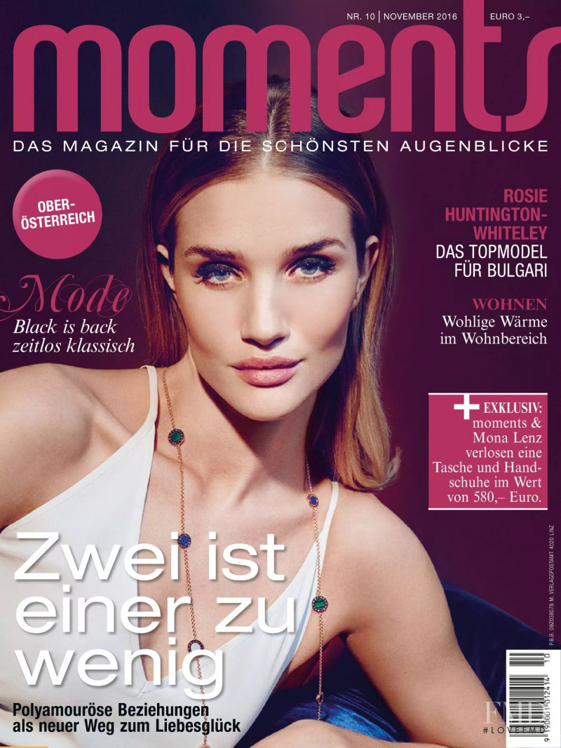 Rosie Huntington-Whiteley featured on the Moments cover from November 2016