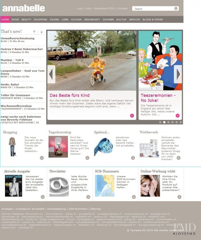  featured on the Annabelle.ch screen from April 2010