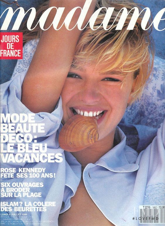 Jenny Hayman featured on the Madame Figaro France cover from July 1990