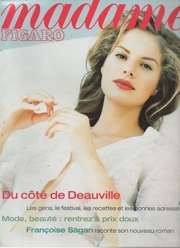 Anja Kneller featured on the Madame Figaro France cover from August 1994