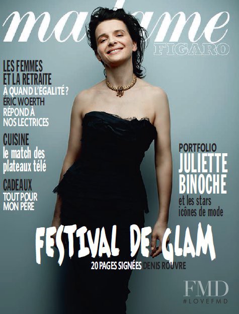 Juliette Binoche featured on the Madame Figaro France cover from June 2010