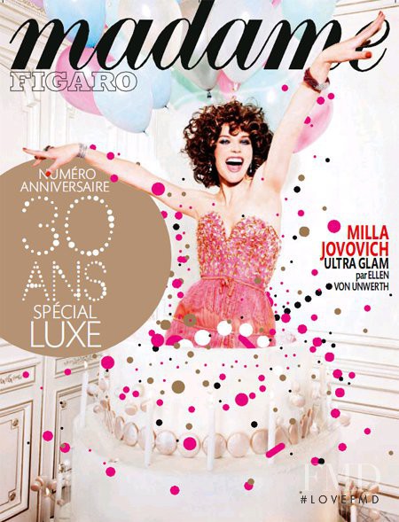 Milla Jovovich featured on the Madame Figaro France cover from November 2010