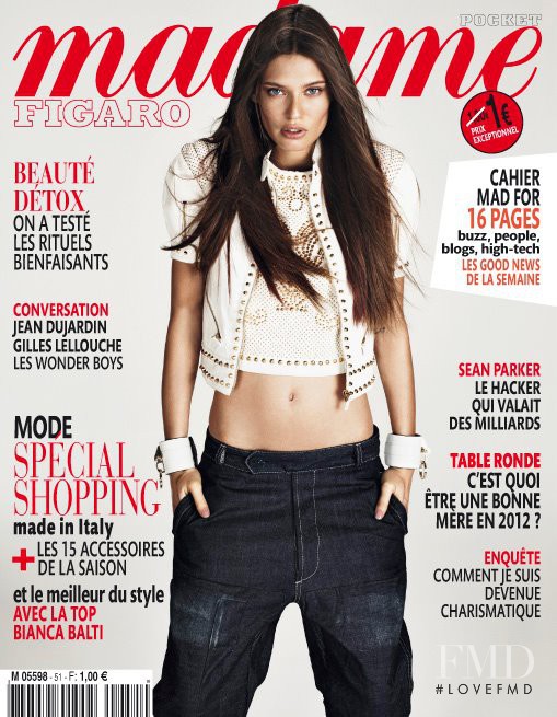 Bianca Balti featured on the Madame Figaro France cover from February 2012