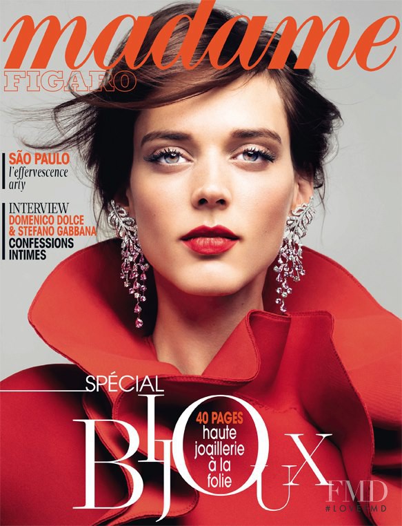 Dovile Virsilaite featured on the Madame Figaro France cover from November 2012