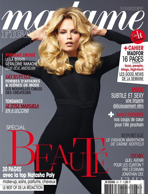 Natasha Poly featured on the Madame Figaro France cover from October 2012