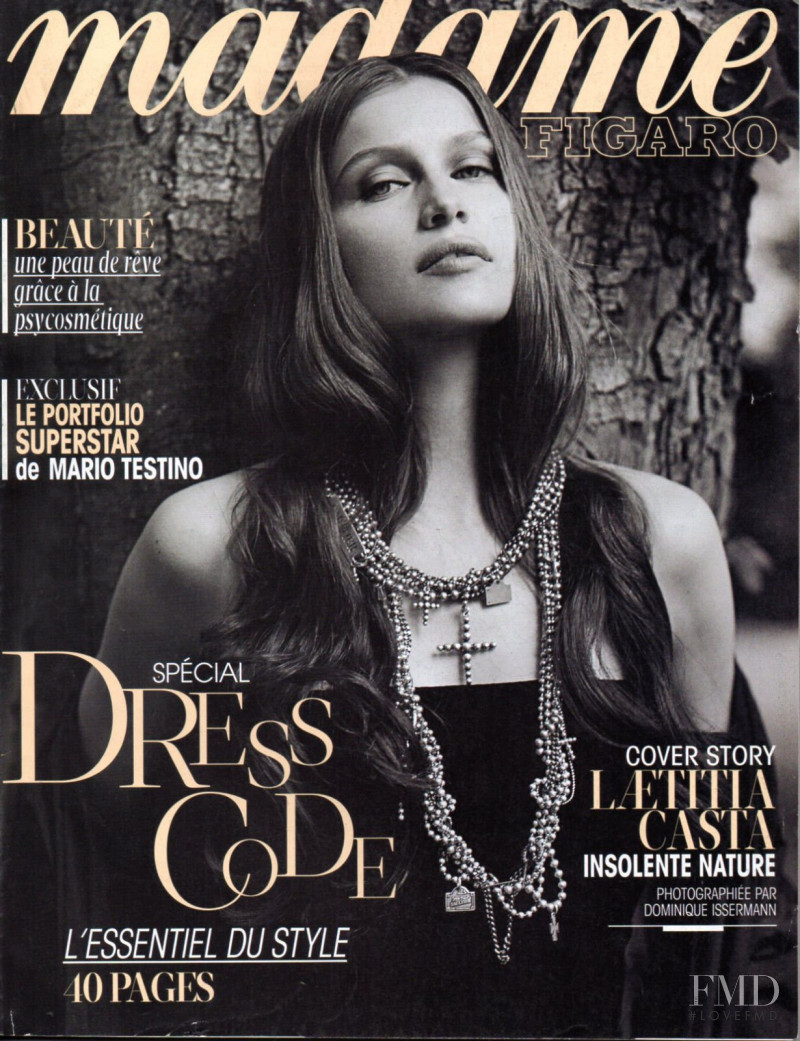 Laetitia Casta featured on the Madame Figaro France cover from September 2012