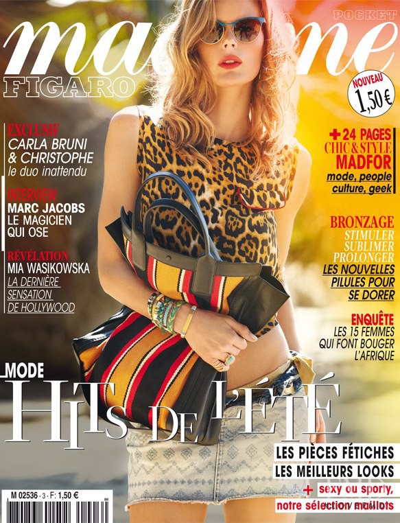 Marlijn Hoek featured on the Madame Figaro France cover from April 2013