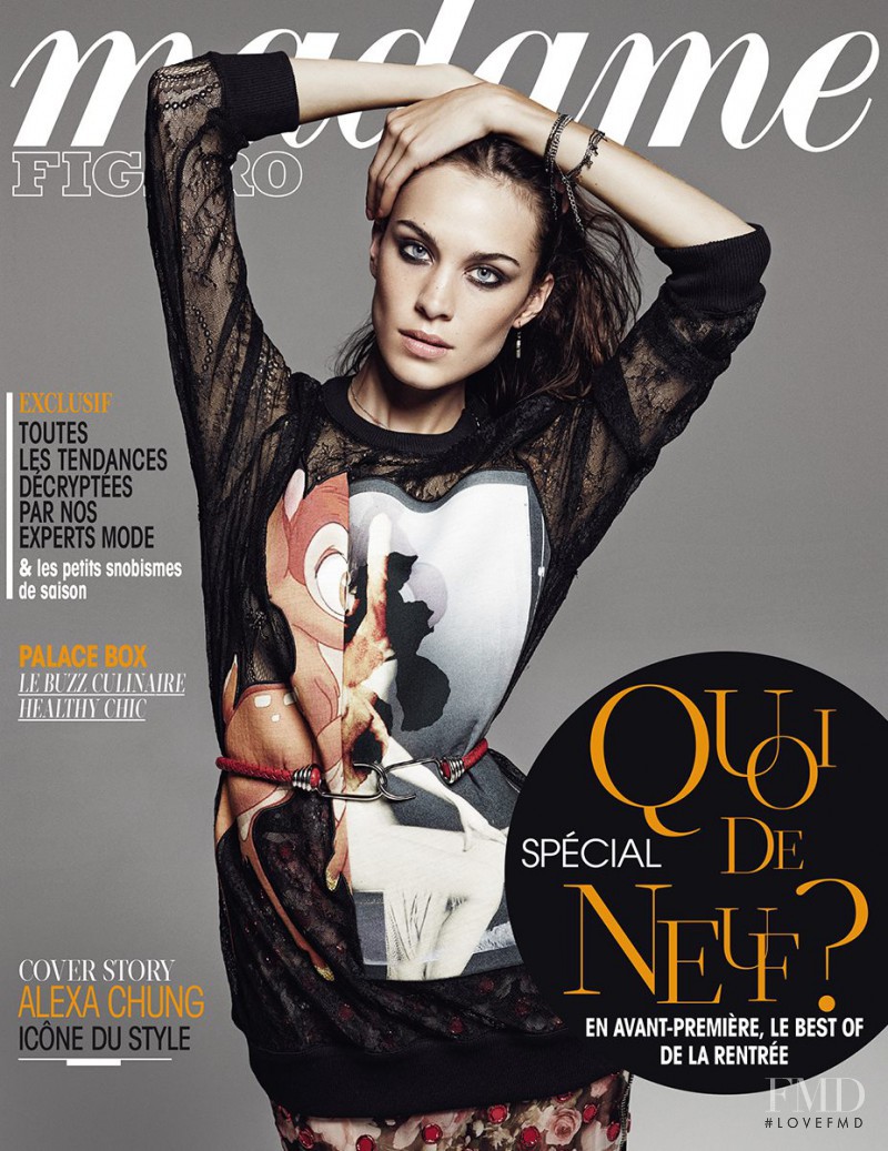 Alexa Chung featured on the Madame Figaro France cover from August 2013