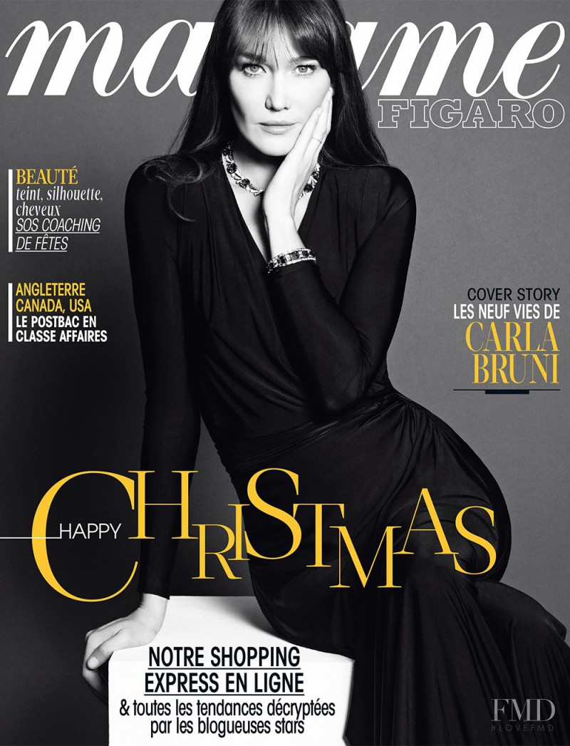 Carla Bruni featured on the Madame Figaro France cover from December 2013