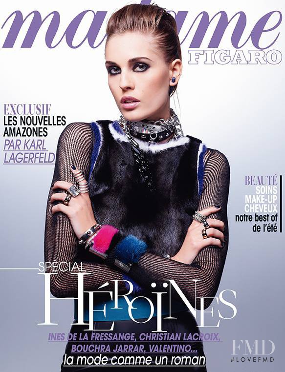 Nadja Bender featured on the Madame Figaro France cover from June 2013