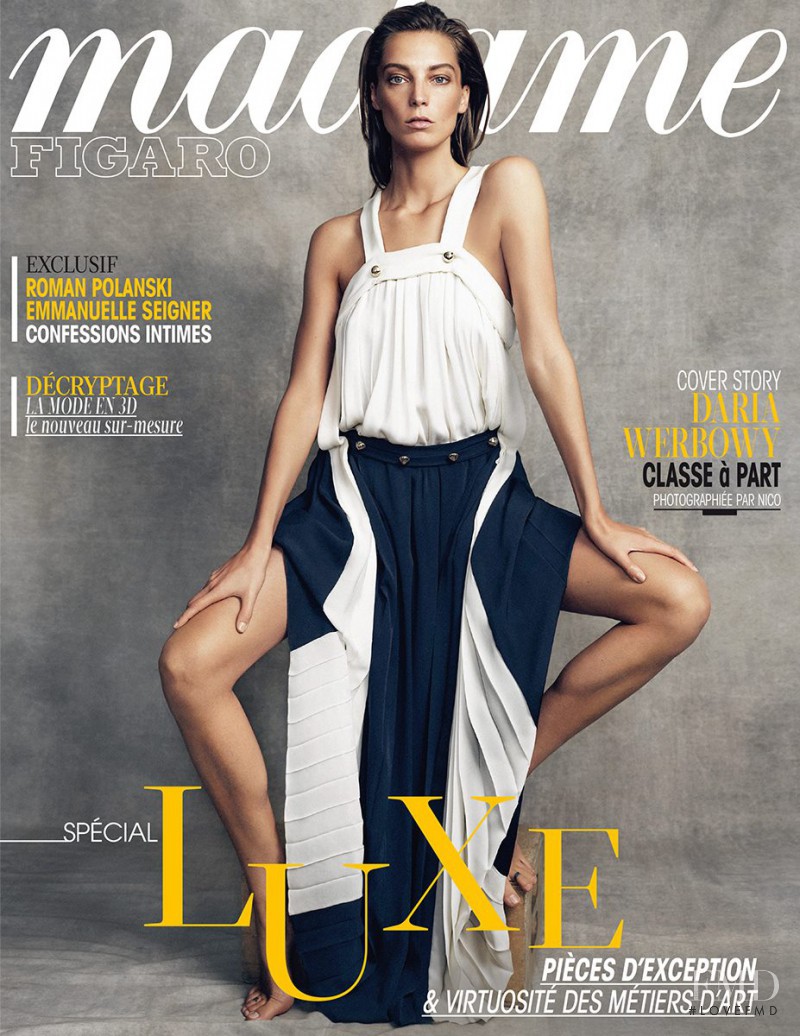 Daria Werbowy featured on the Madame Figaro France cover from November 2013