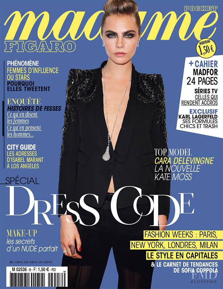 Cara Delevingne featured on the Madame Figaro France cover from September 2013