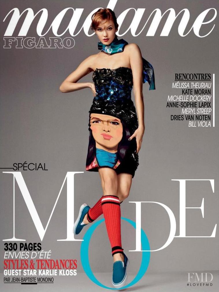 Karlie Kloss featured on the Madame Figaro France cover from February 2014