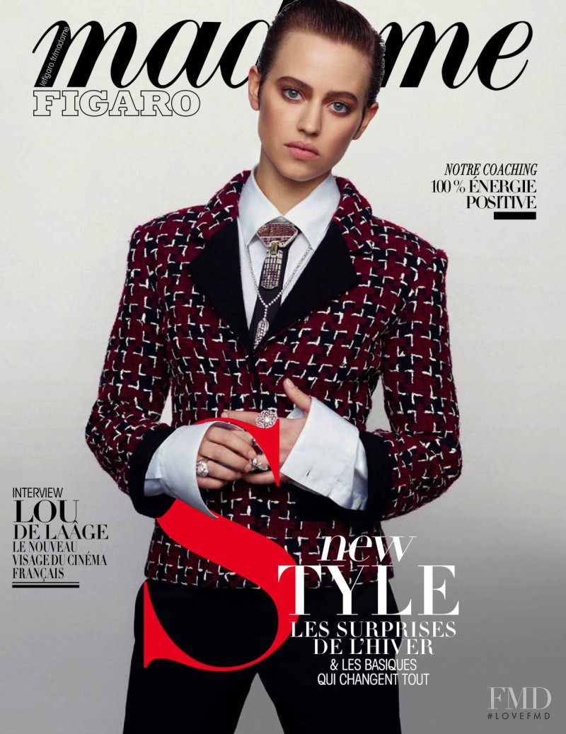Lou de Laage featured on the Madame Figaro France cover from November 2015
