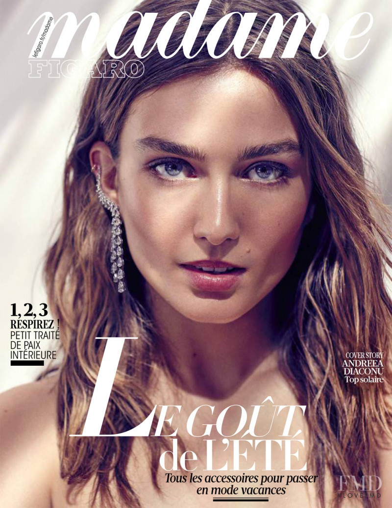 Andreea Diaconu featured on the Madame Figaro France cover from July 2017