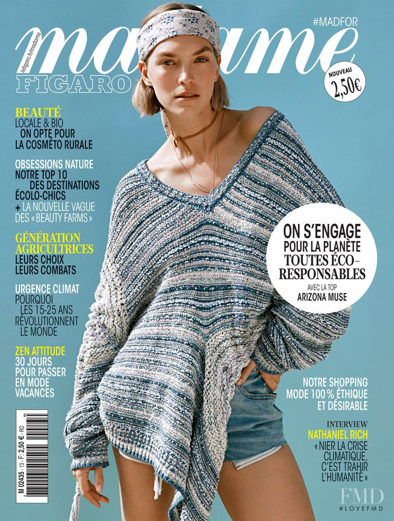 Arizona Muse featured on the Madame Figaro France cover from June 2019