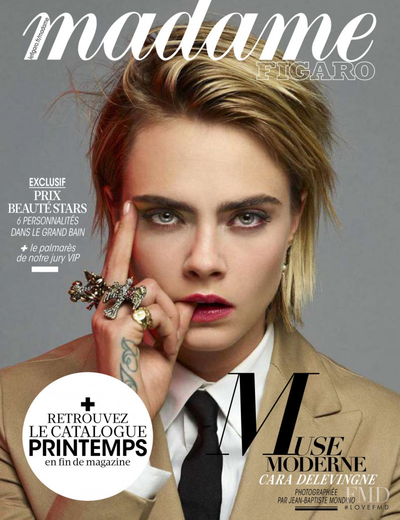 Cara Delevingne featured on the Madame Figaro France cover from March 2019