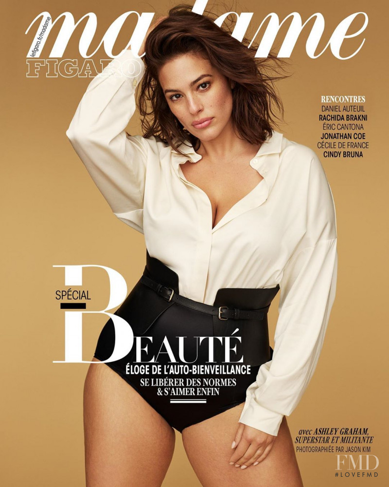 Ashley Graham featured on the Madame Figaro France cover from October 2019
