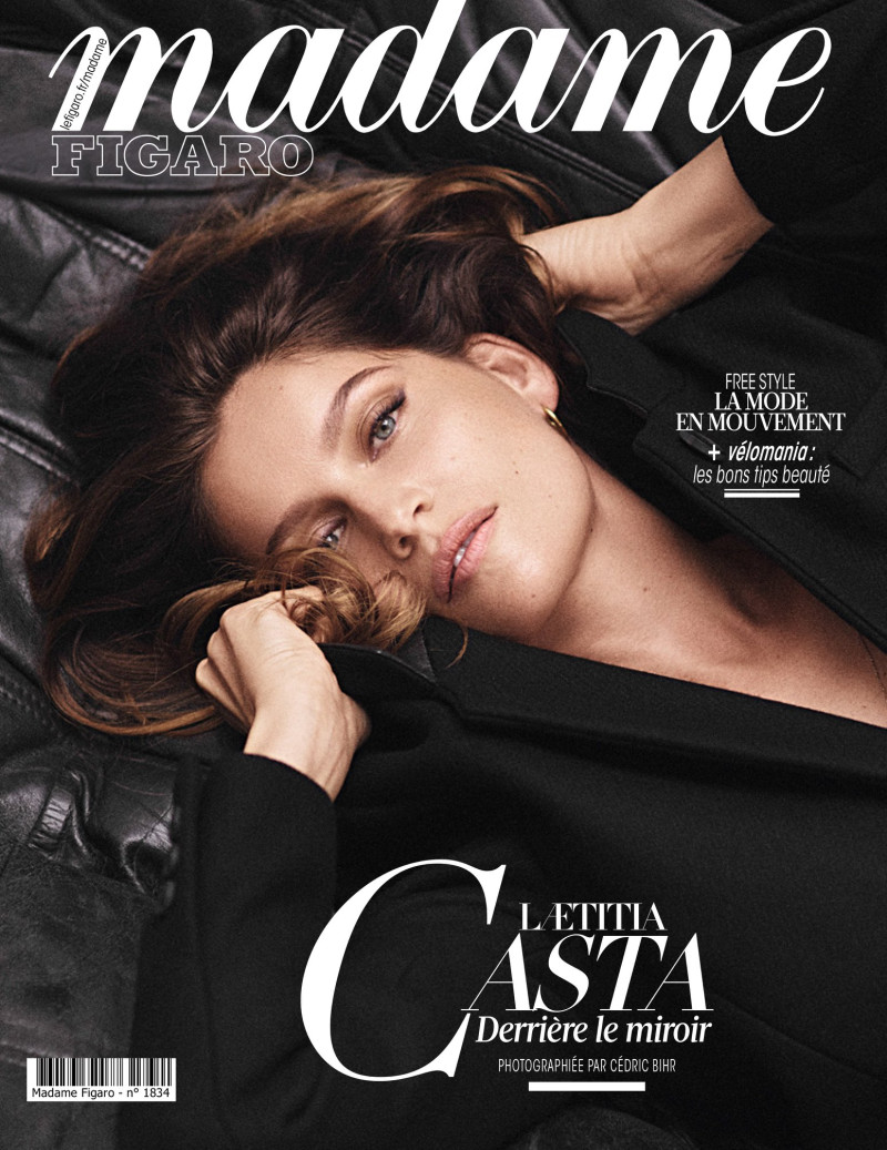 Laetitia Casta featured on the Madame Figaro France cover from December 2021