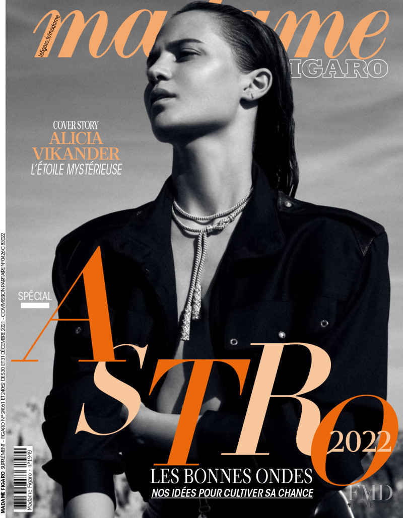 Alicia Vikander featured on the Madame Figaro France cover from December 2021