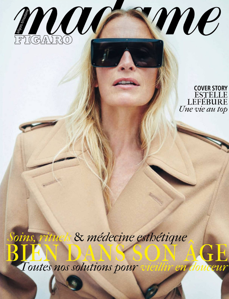 Estelle Hallyday (Lefebure) featured on the Madame Figaro France cover from January 2025