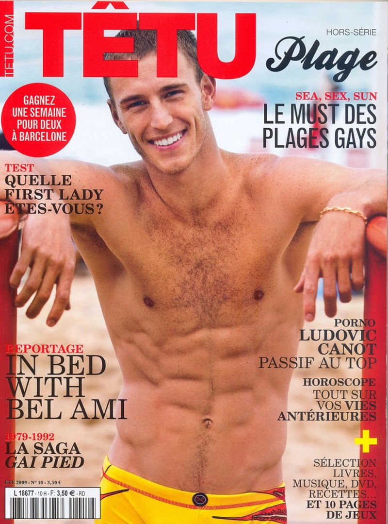 Rodrigo Calazans featured on the Têtu cover from July 2009