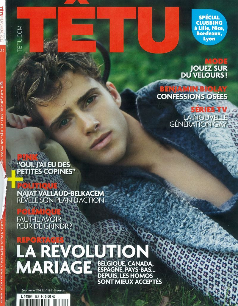 Ryan Taylor featured on the Têtu cover from November 2012