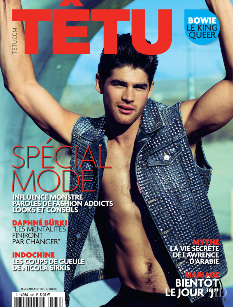Ryan Bertroche featured on the Têtu cover from March 2013