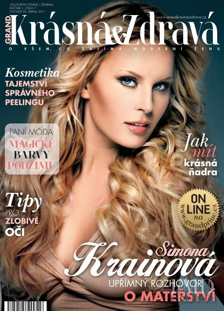 Simona Krainova featured on the Krasna & Zdrava cover from August 2011