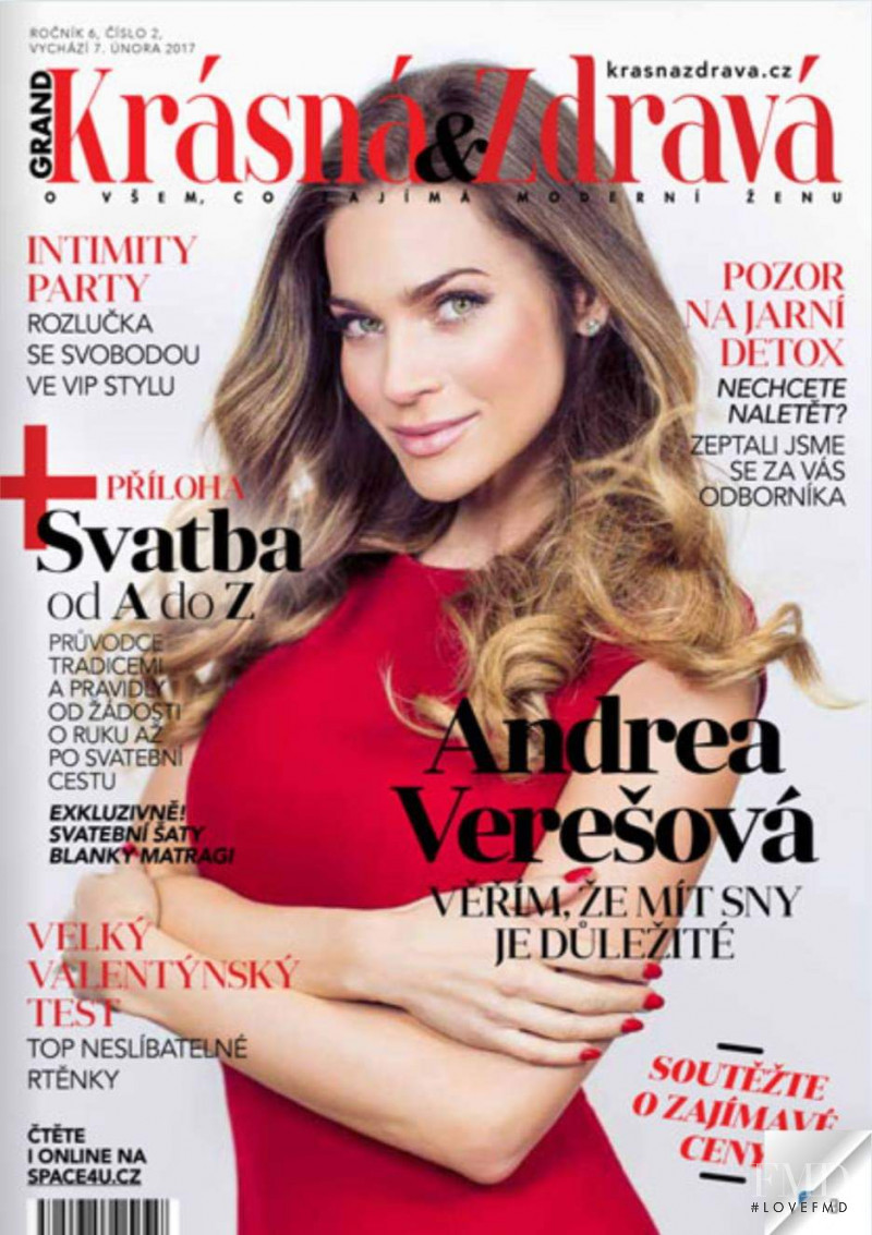 Andrea Veresova featured on the Krasna & Zdrava cover from February 2017