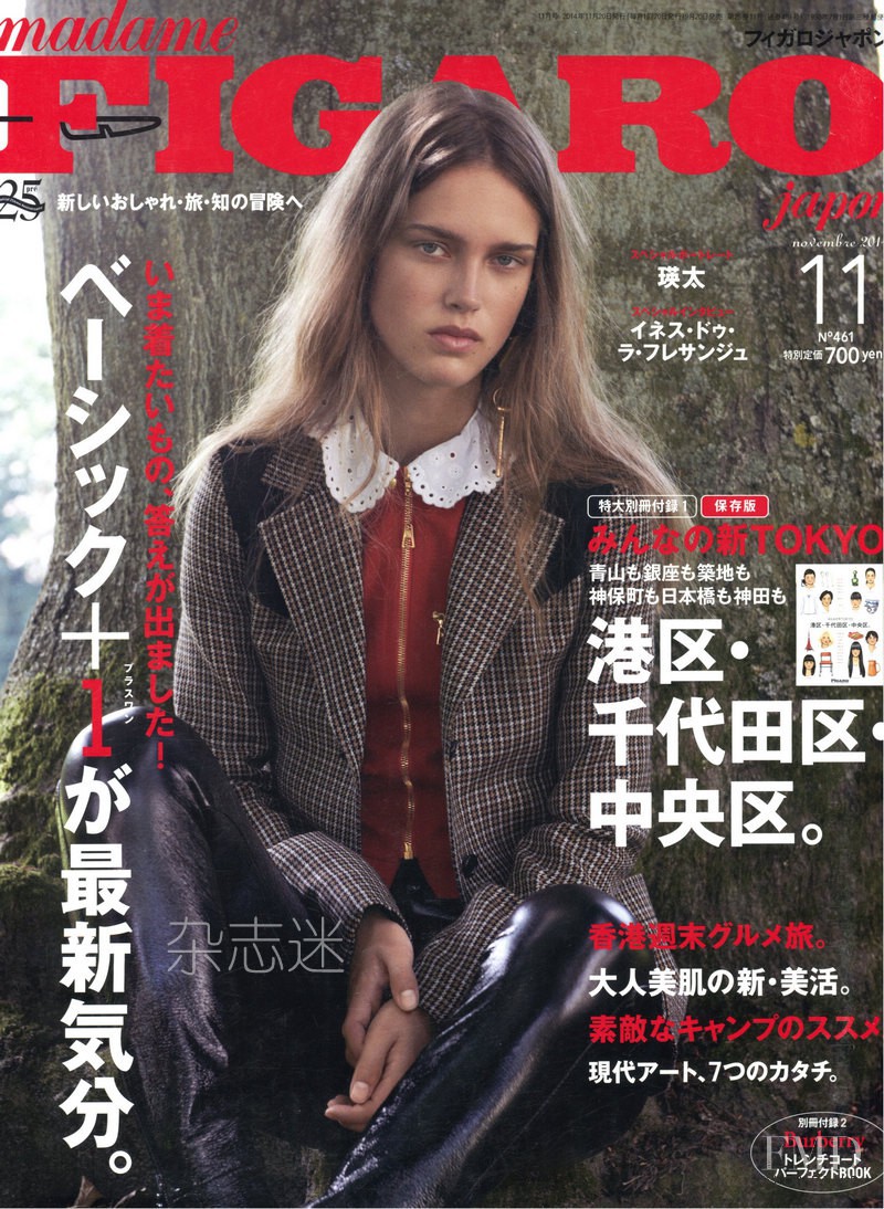 Julia Jamin featured on the Madame Figaro Japan cover from November 2014