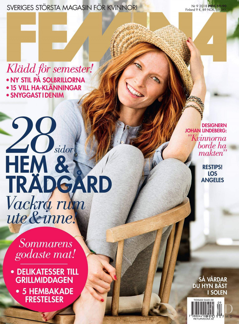 Amber Asdourian featured on the Femina Sweden cover from September 2018