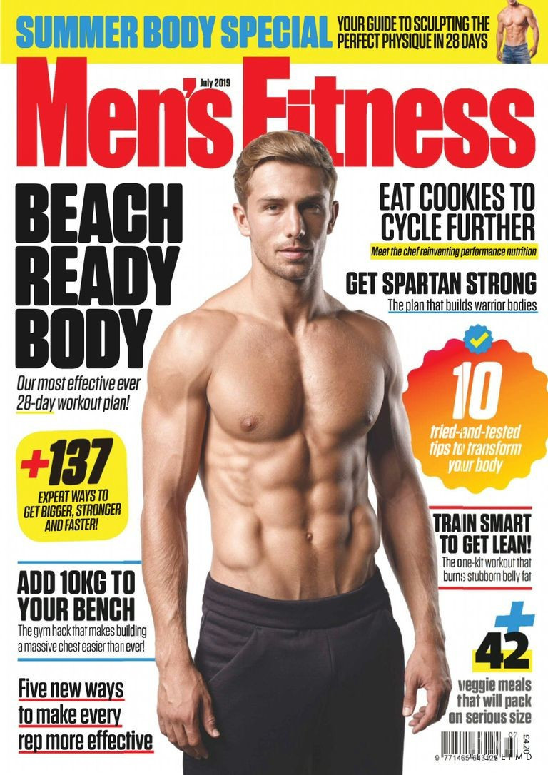 James Yates featured on the Men\'s Fitness UK cover from July 2019