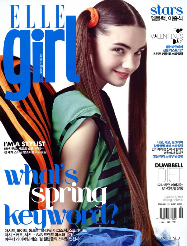 Daryn Aniskova featured on the Elle Girl Korea cover from February 2011