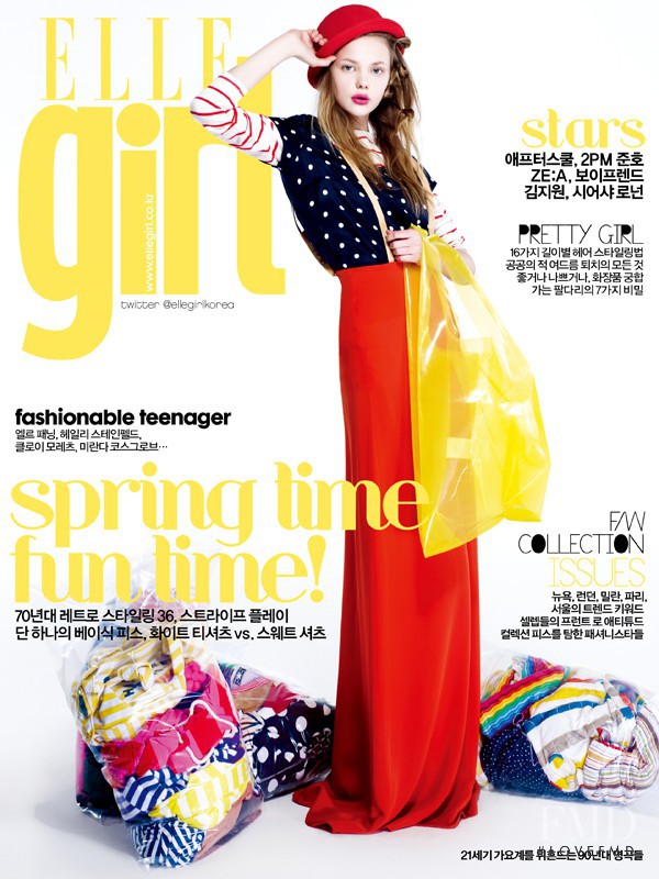 Polina Savosh featured on the Elle Girl Korea cover from May 2011