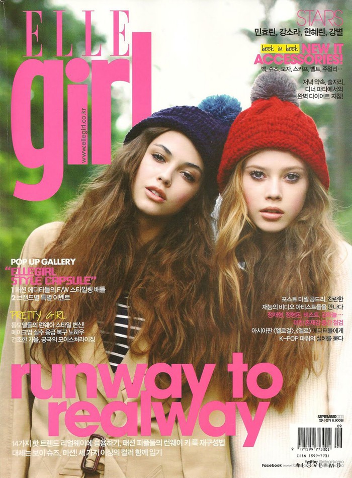 Liza Medzko featured on the Elle Girl Korea cover from September 2011