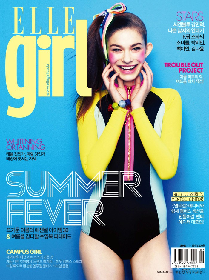 Adrianna Zajdler featured on the Elle Girl Korea cover from June 2012