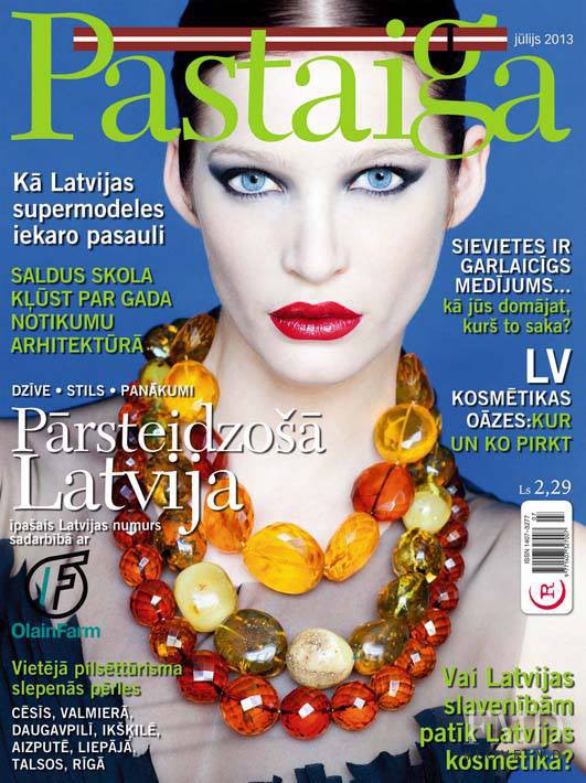 Marta Berzkalna featured on the Pastaiga Latvia cover from July 2013