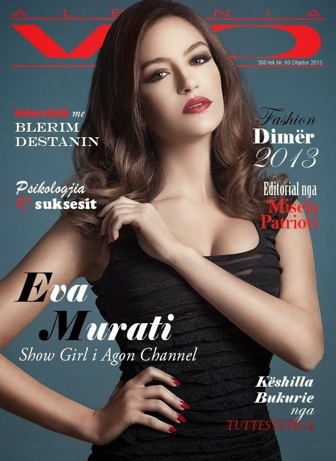 Eva Murati featured on the Vip Albania cover from December 2013